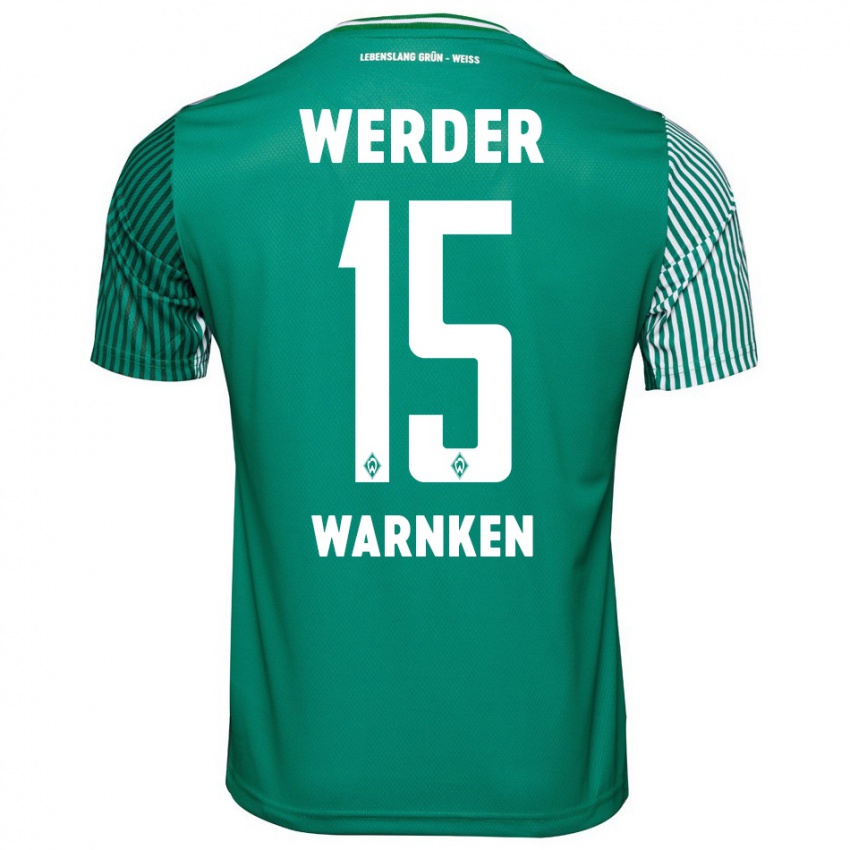 Heren Jannes Warnken #15 Groente Thuisshirt Thuistenue 2023/24 T-Shirt België