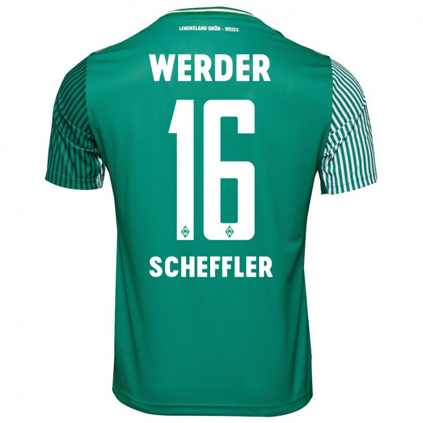 Heren Ian Scheffler #16 Groente Thuisshirt Thuistenue 2023/24 T-Shirt België