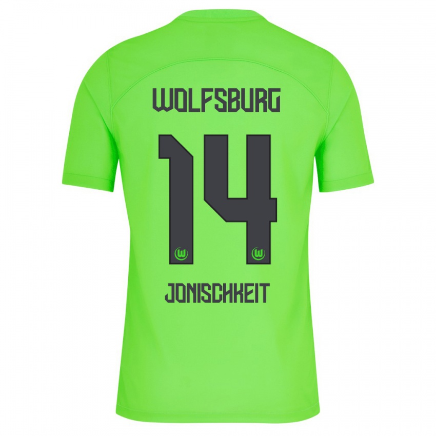 Homme Maillot Jamal Jonischkeit #14 Vert Tenues Domicile 2023/24 T-Shirt Belgique