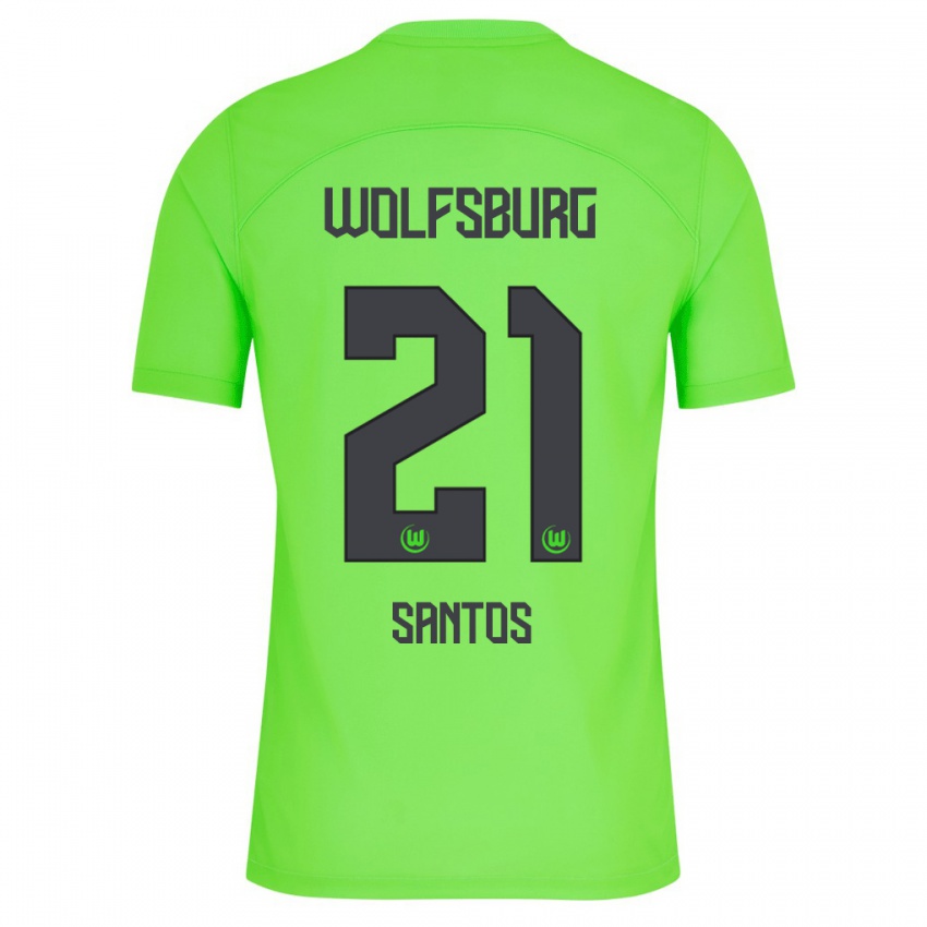 Homme Maillot Leonardo Santos #21 Vert Tenues Domicile 2023/24 T-Shirt Belgique