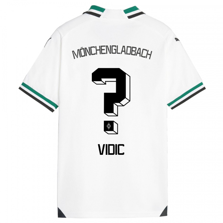 Homme Maillot Nico Vidic #0 Blanc Vert Tenues Domicile 2023/24 T-Shirt Belgique