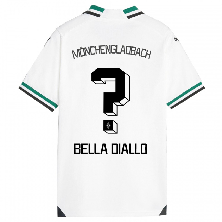 Homme Maillot Oumar Bella Diallo #0 Blanc Vert Tenues Domicile 2023/24 T-Shirt Belgique