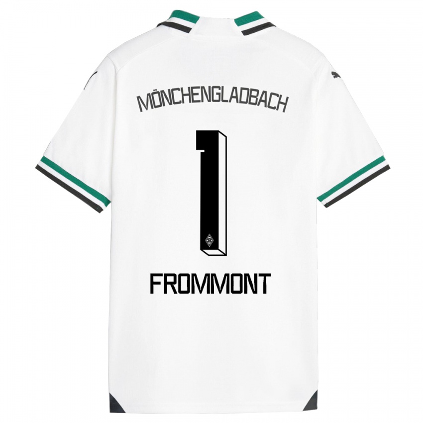 Homme Maillot Romina Frommont #1 Blanc Vert Tenues Domicile 2023/24 T-Shirt Belgique