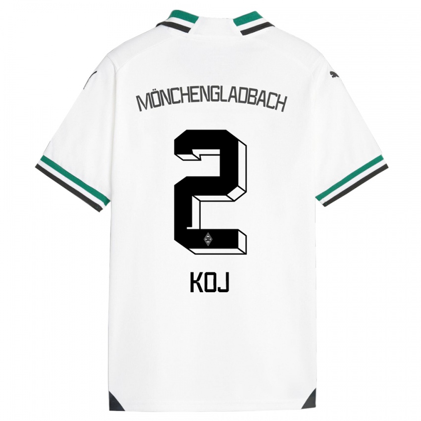Homme Maillot Julia Koj #2 Blanc Vert Tenues Domicile 2023/24 T-Shirt Belgique