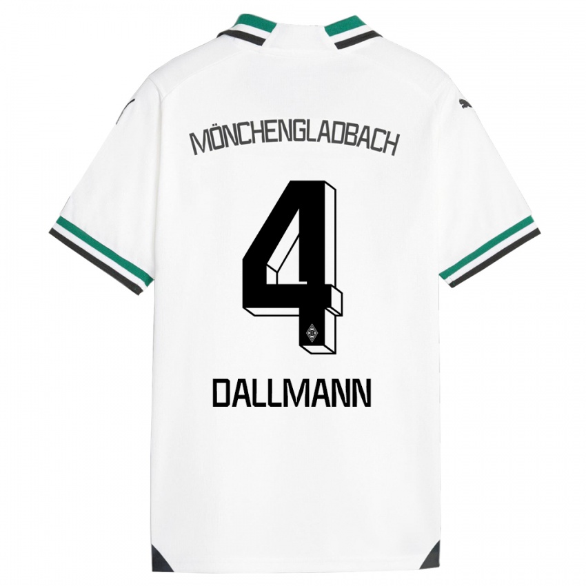 Homme Maillot Pauline Dallmann #4 Blanc Vert Tenues Domicile 2023/24 T-Shirt Belgique
