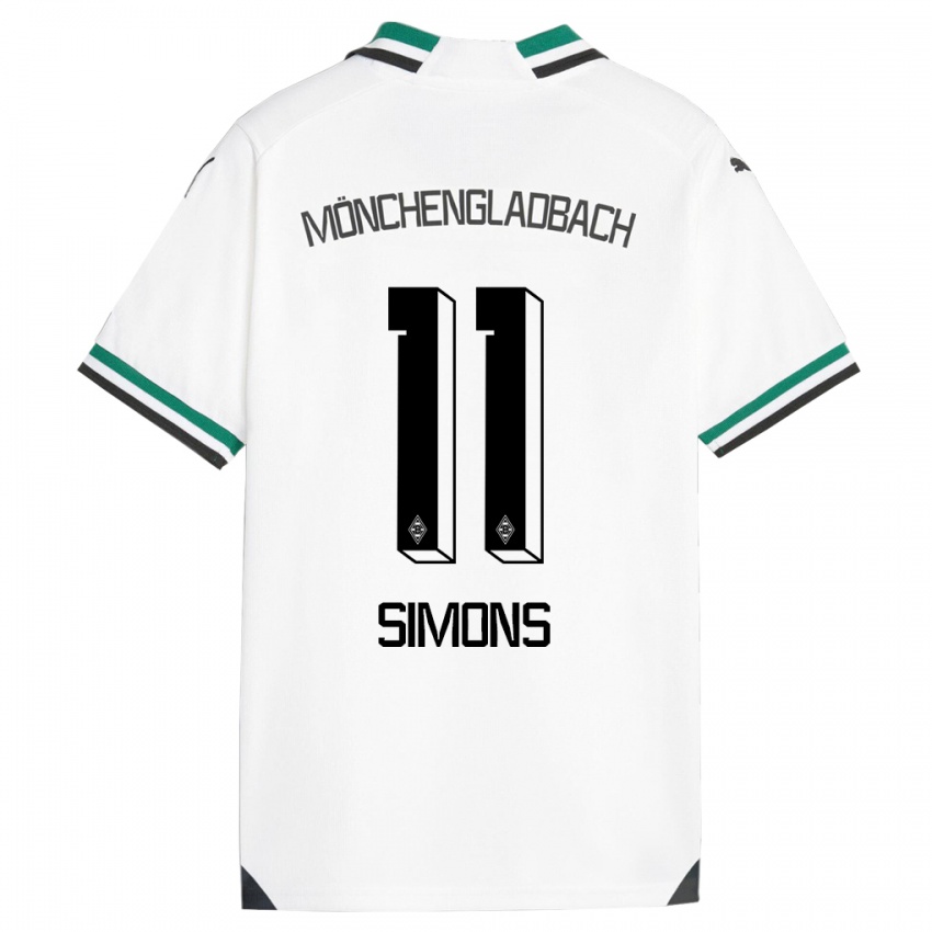 Homme Maillot Kelly Simons #11 Blanc Vert Tenues Domicile 2023/24 T-Shirt Belgique