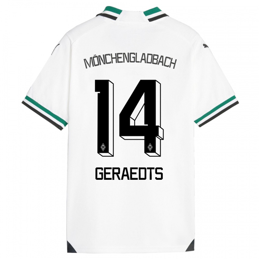 Heren Kelsey Geraedts #14 Wit Groen Thuisshirt Thuistenue 2023/24 T-Shirt België