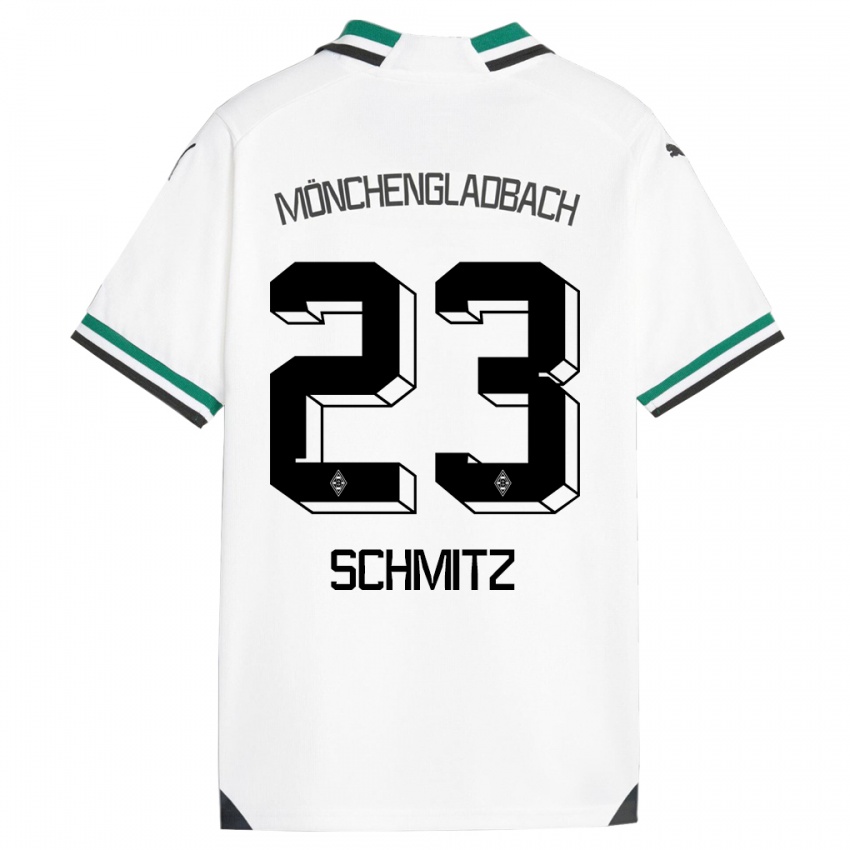 Homme Maillot Sarah Schmitz #23 Blanc Vert Tenues Domicile 2023/24 T-Shirt Belgique