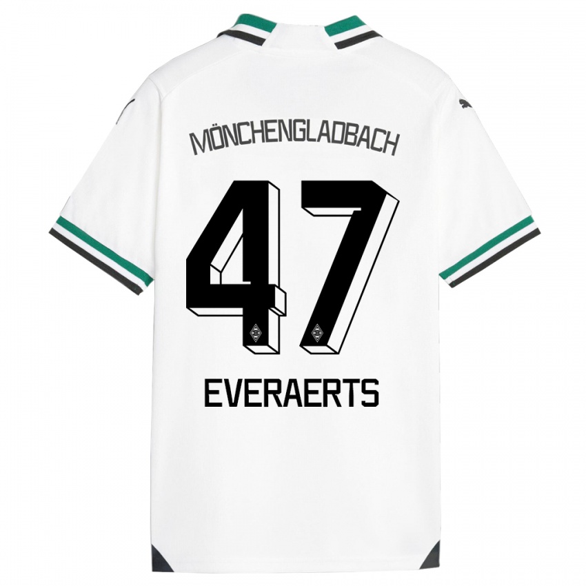 Heren Kim Everaerts #47 Wit Groen Thuisshirt Thuistenue 2023/24 T-Shirt België