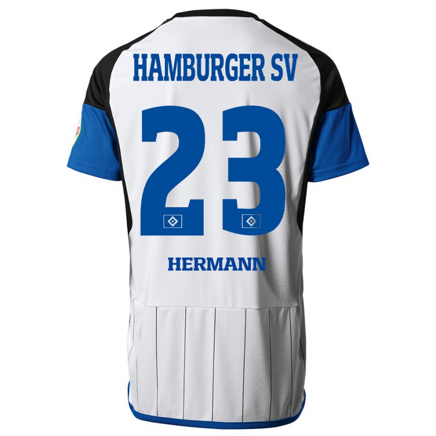 Heren Hannes Hermann #23 Wit Thuisshirt Thuistenue 2023/24 T-Shirt België