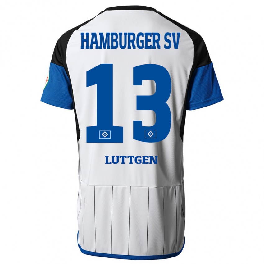 Heren Lasse Lüttgen #13 Wit Thuisshirt Thuistenue 2023/24 T-Shirt België