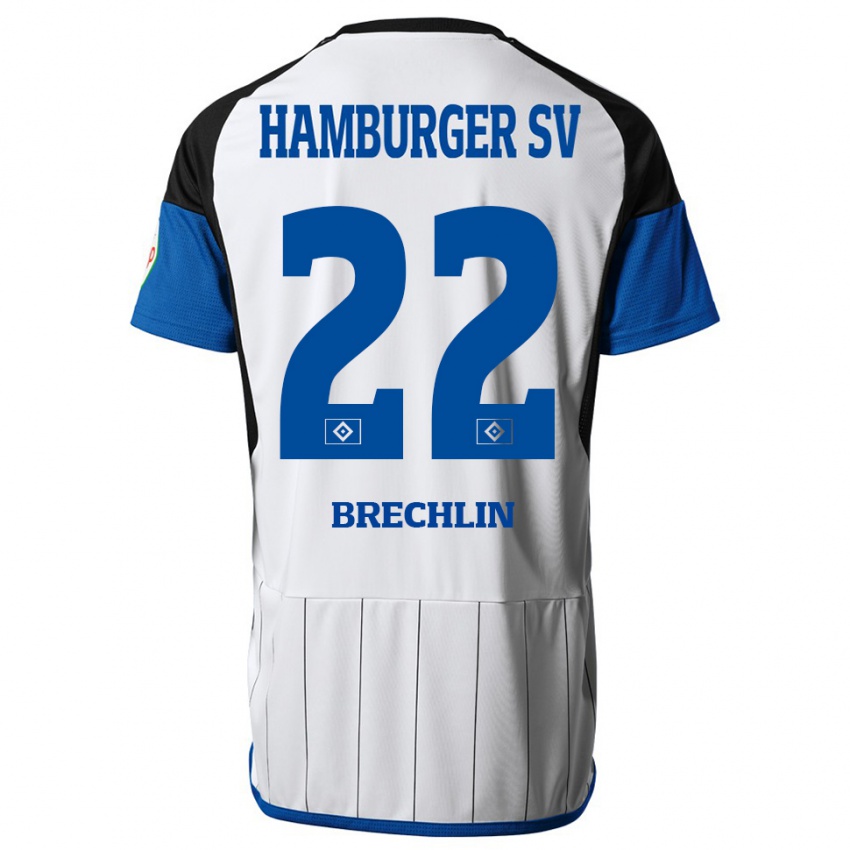 Herren Bjarne Brechlin #22 Weiß Heimtrikot Trikot 2023/24 T-Shirt Belgien