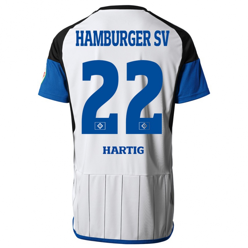 Heren Jonas-Finn Hartig #22 Wit Thuisshirt Thuistenue 2023/24 T-Shirt België