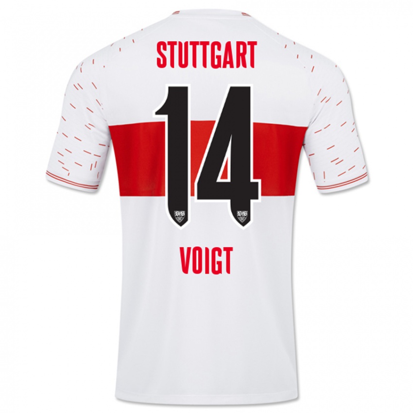 Heren Max Voigt #14 Wit Thuisshirt Thuistenue 2023/24 T-Shirt België