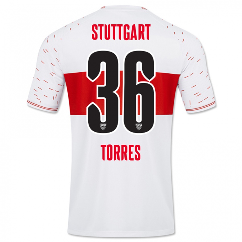 Heren Yohann Torres #36 Wit Thuisshirt Thuistenue 2023/24 T-Shirt België