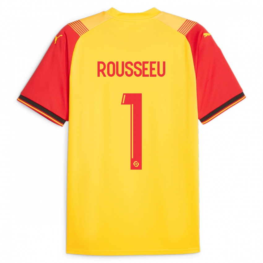 Heren Justine Rousseeu #1 Geel Thuisshirt Thuistenue 2023/24 T-Shirt België