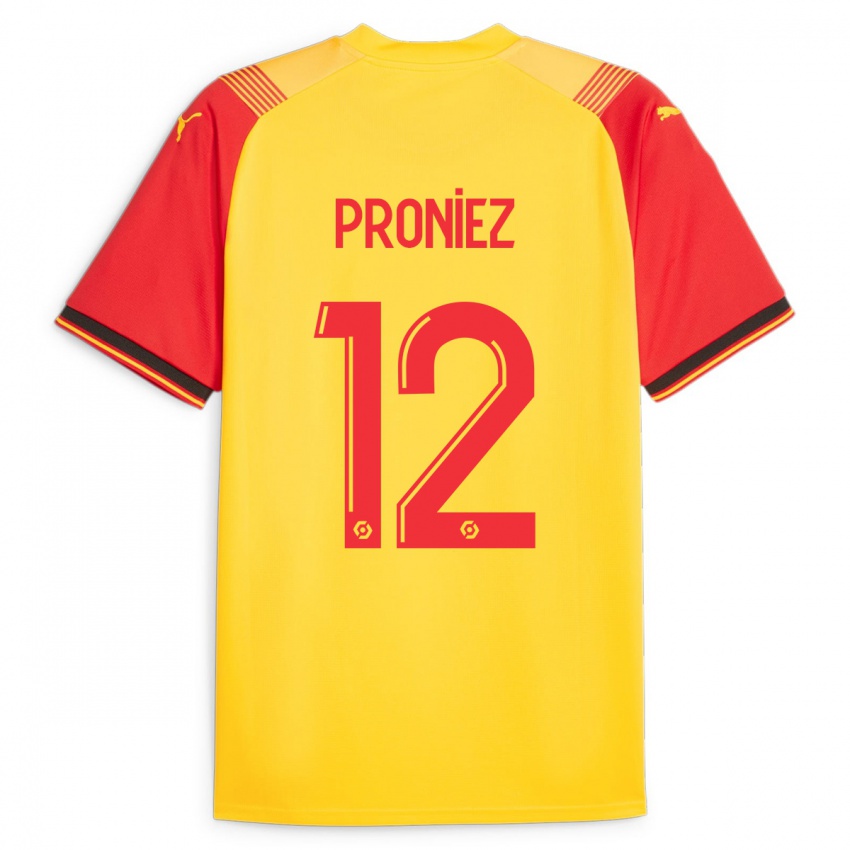 Herren Fany Proniez #12 Gelb Heimtrikot Trikot 2023/24 T-Shirt Belgien