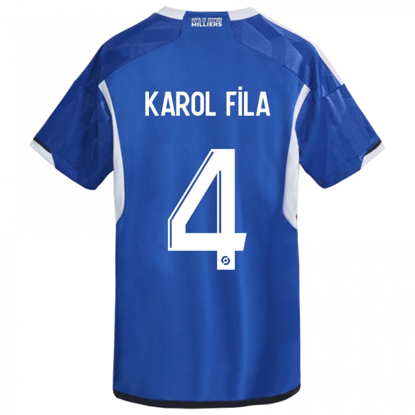 Heren Karol Fila #4 Blauw Thuisshirt Thuistenue 2023/24 T-Shirt België