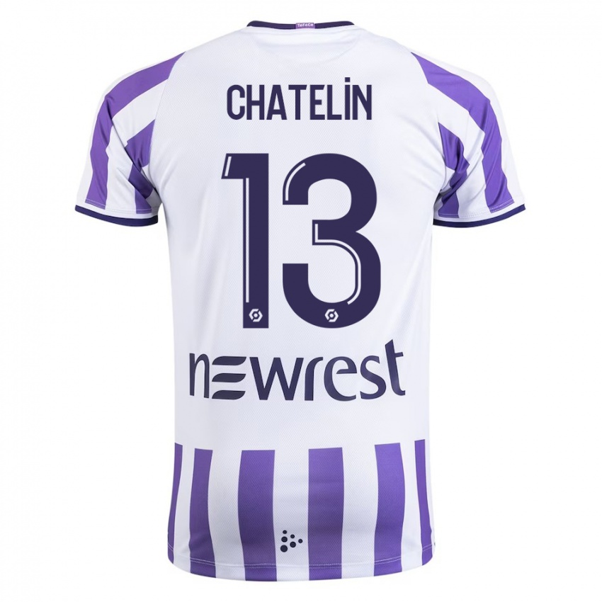 Heren Delphin Chatelin #13 Wit Thuisshirt Thuistenue 2023/24 T-Shirt België