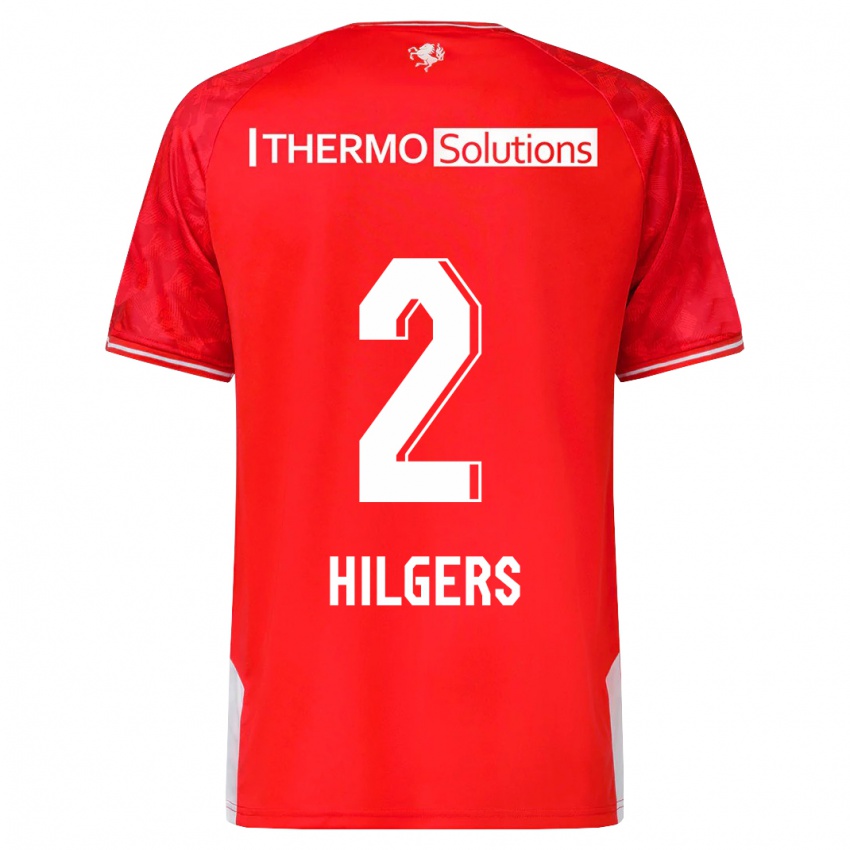 Heren Mees Hilgers #2 Rood Thuisshirt Thuistenue 2023/24 T-Shirt België