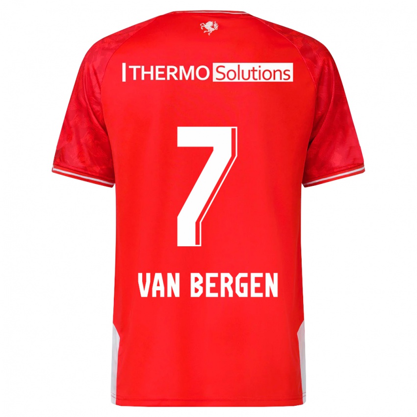 Heren Mitchell Van Bergen #7 Rood Thuisshirt Thuistenue 2023/24 T-Shirt België