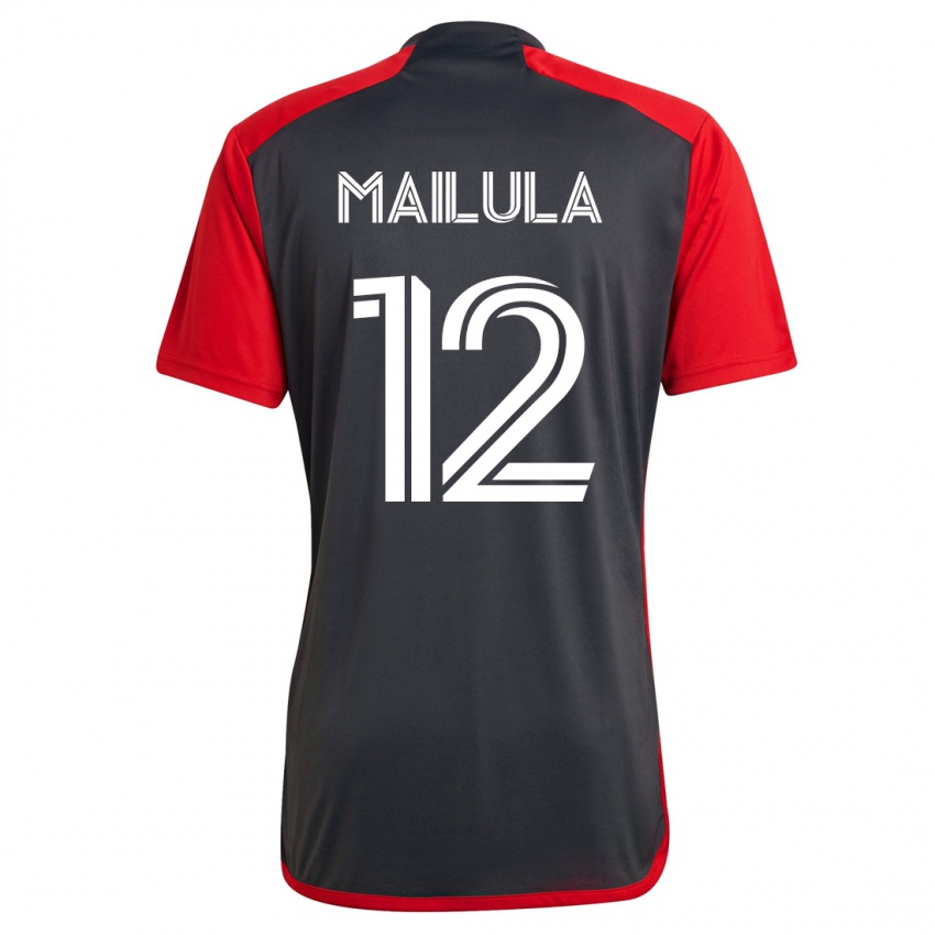 Homme Maillot Cassius Mailula #12 Gris Tenues Domicile 2023/24 T-Shirt Belgique