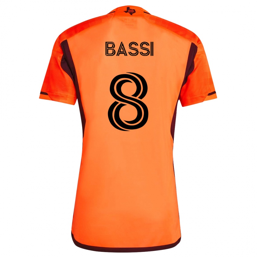 Heren Amine Bassi #8 Oranje Thuisshirt Thuistenue 2023/24 T-Shirt België