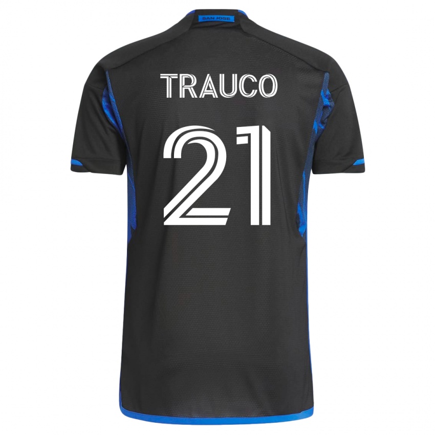 Heren Miguel Trauco #21 Blauw Zwart Thuisshirt Thuistenue 2023/24 T-Shirt België