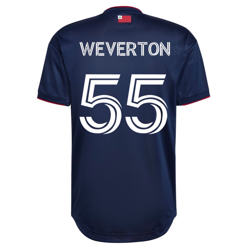 Heren Weverton #55 Marine Thuisshirt Thuistenue 2023/24 T-Shirt België