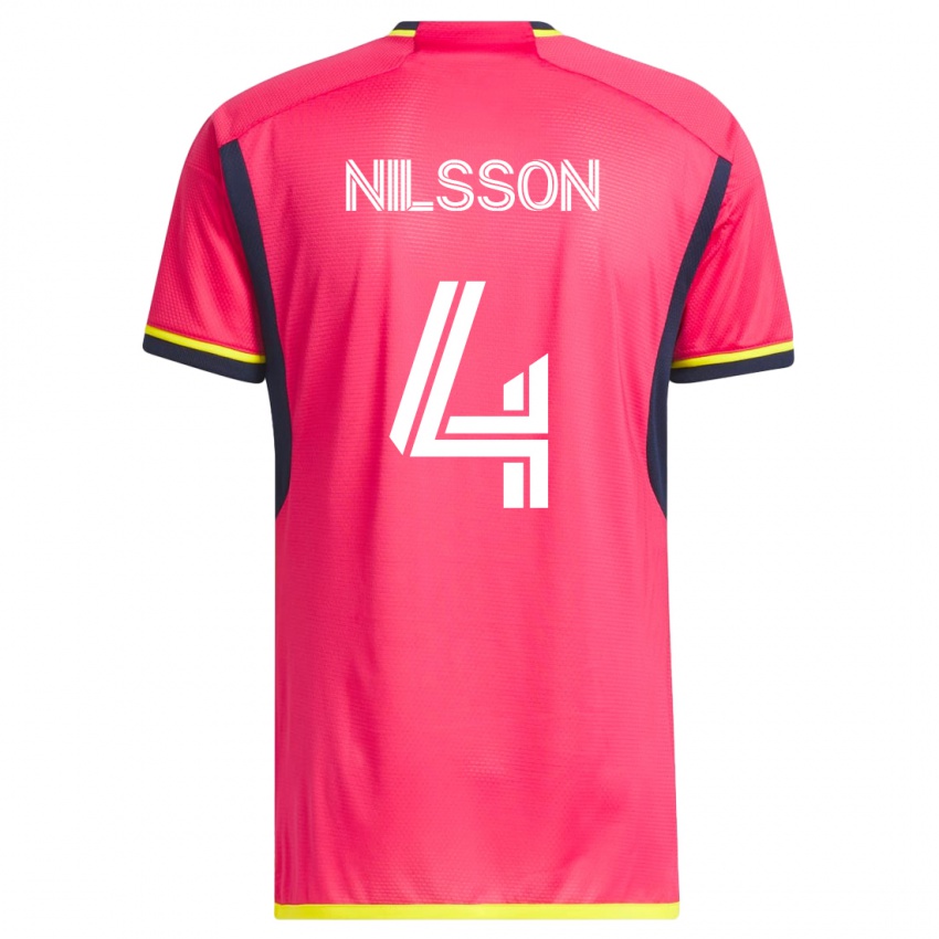 Heren Joakim Nilsson #4 Roze Thuisshirt Thuistenue 2023/24 T-Shirt België