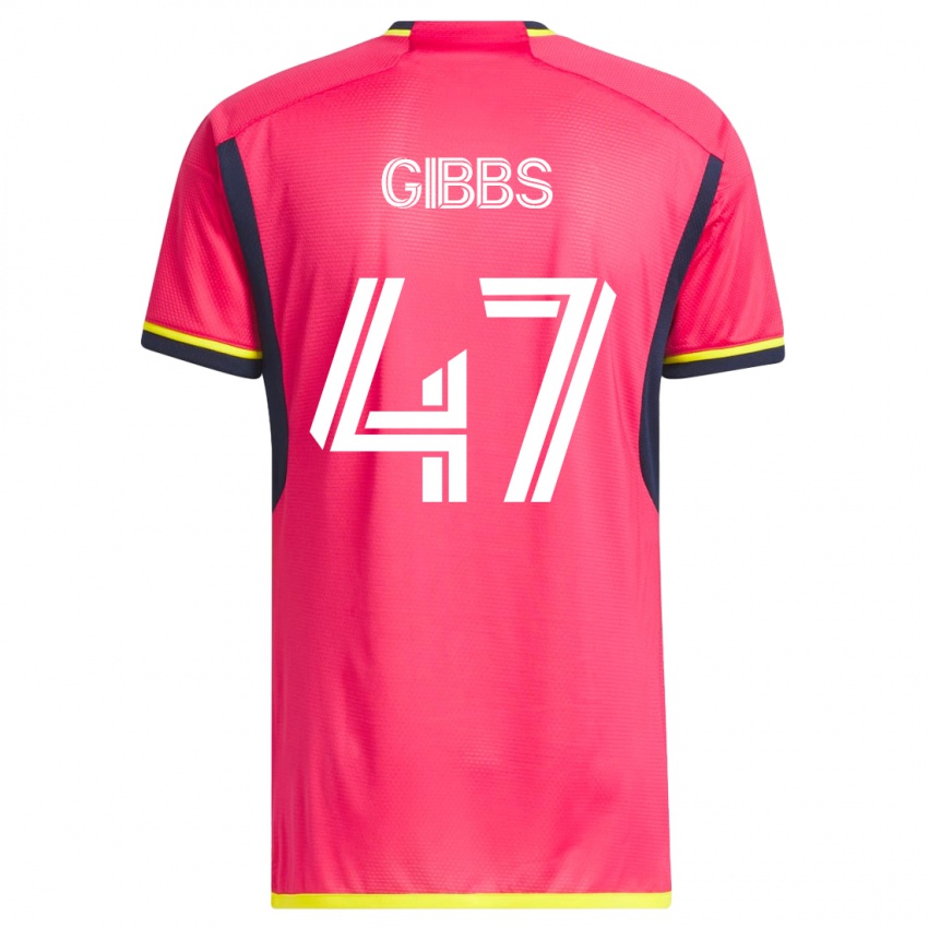 Heren Ryley Gibbs #47 Roze Thuisshirt Thuistenue 2023/24 T-Shirt België
