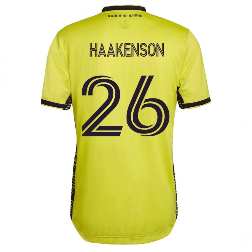 Heren Luke Haakenson #26 Geel Thuisshirt Thuistenue 2023/24 T-Shirt België