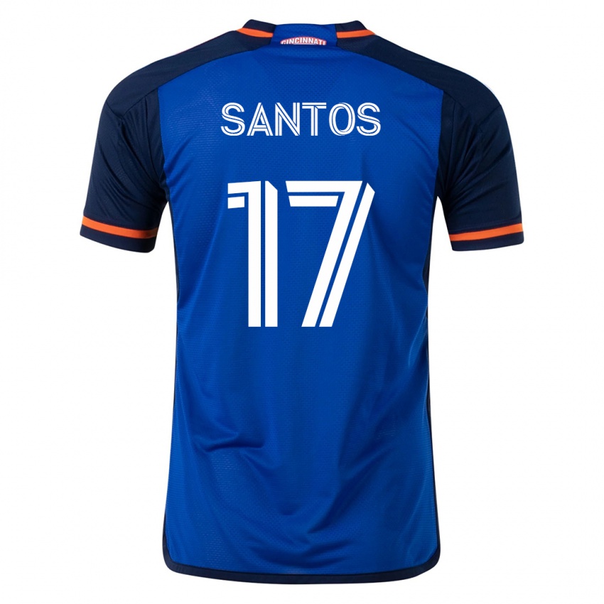 Heren Sergio Santos #17 Blauw Thuisshirt Thuistenue 2023/24 T-Shirt België