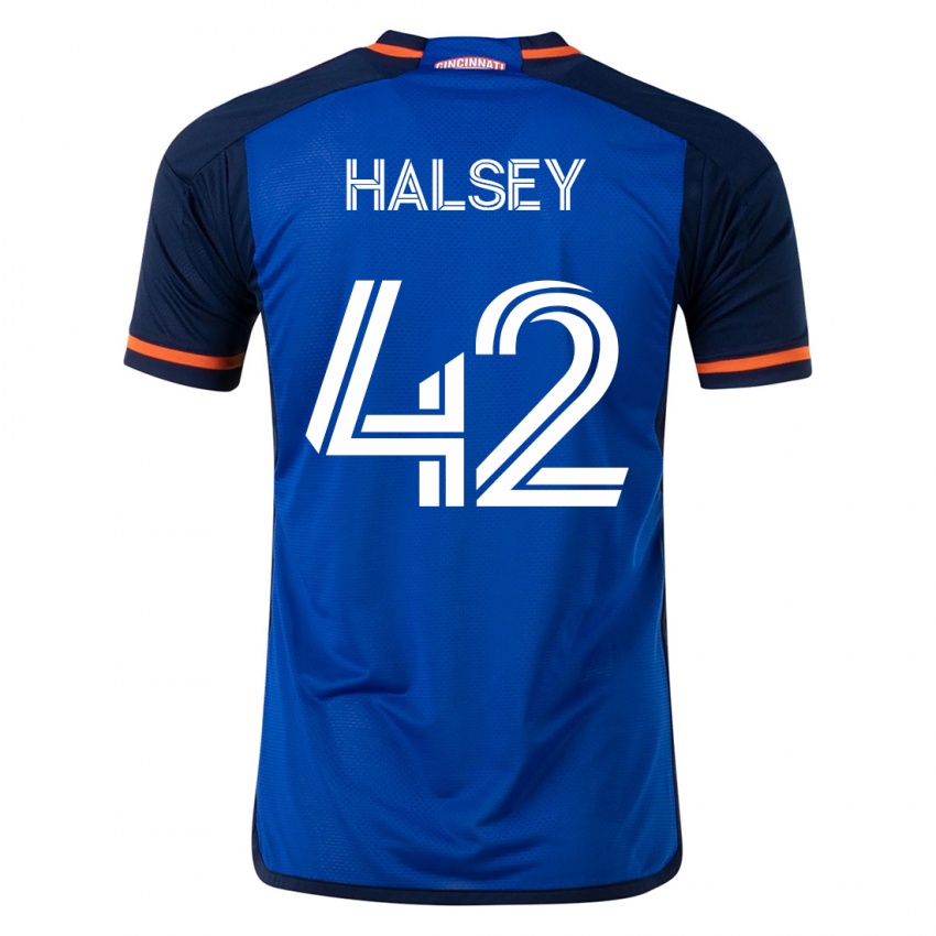 Heren Bret Halsey #42 Blauw Thuisshirt Thuistenue 2023/24 T-Shirt België