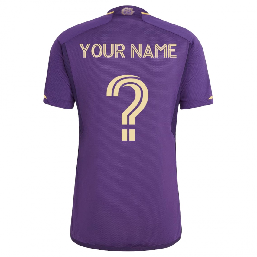 Homme Maillot Votre Nom #0 Violet Tenues Domicile 2023/24 T-Shirt Belgique