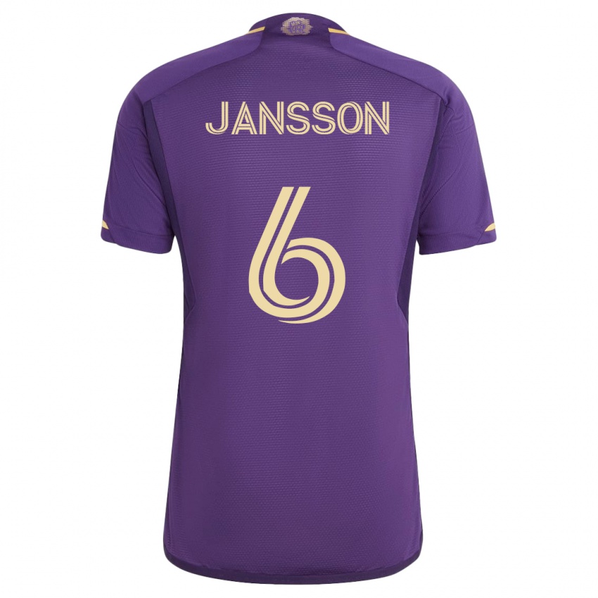 Homme Maillot Robin Jansson #6 Violet Tenues Domicile 2023/24 T-Shirt Belgique