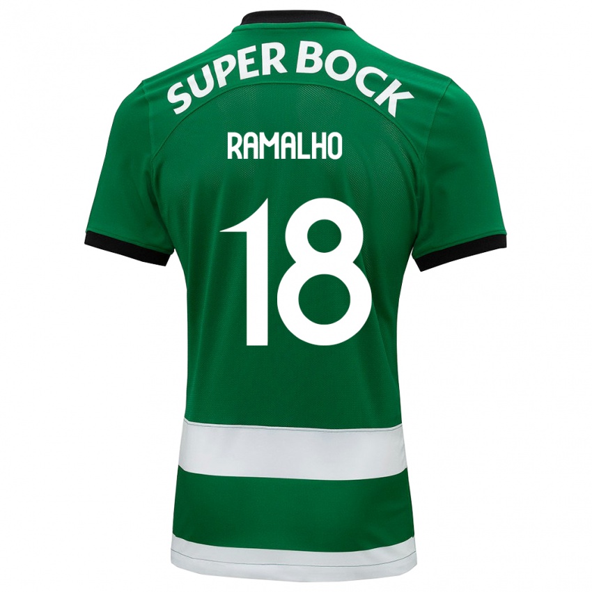 Homme Maillot Inês Filipa Ramalho Gonçalves #18 Vert Tenues Domicile 2023/24 T-Shirt Belgique