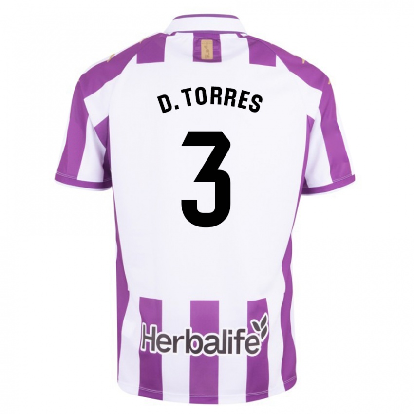Homme Maillot David Torres #3 Violet Tenues Domicile 2023/24 T-Shirt Belgique