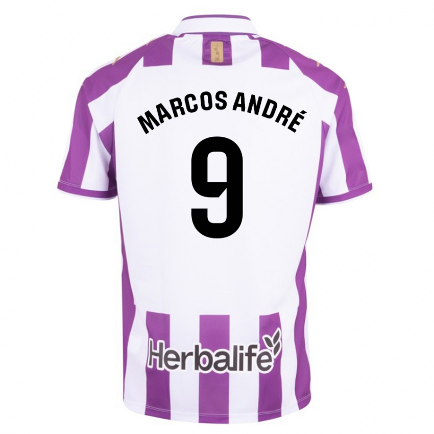 Homme Maillot Marcos Andre #9 Violet Tenues Domicile 2023/24 T-Shirt Belgique