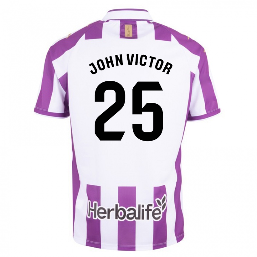 Heren John Victor #25 Paars Thuisshirt Thuistenue 2023/24 T-Shirt België