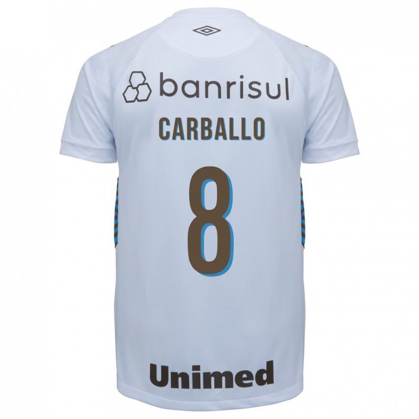 Heren Felipe Carballo #8 Wit Uitshirt Uittenue 2023/24 T-Shirt België