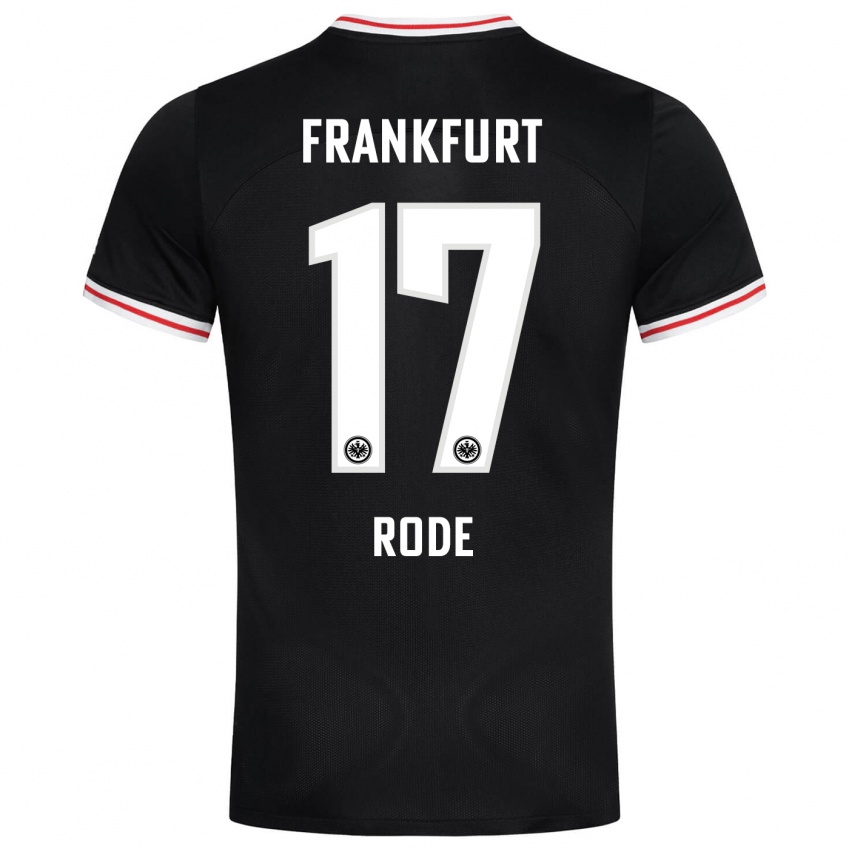 Heren Sebastian Rode #17 Zwart Uitshirt Uittenue 2023/24 T-Shirt België
