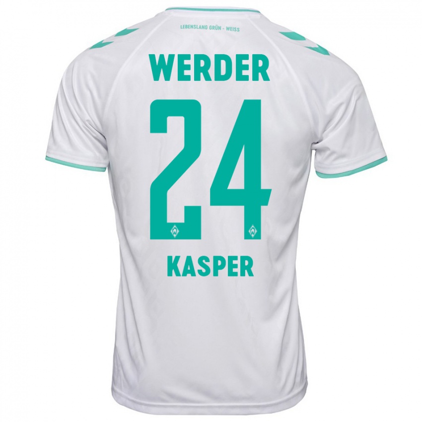 Heren Dominik Kasper #24 Wit Uitshirt Uittenue 2023/24 T-Shirt België