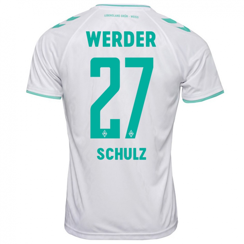 Heren Ole Schulz #27 Wit Uitshirt Uittenue 2023/24 T-Shirt België