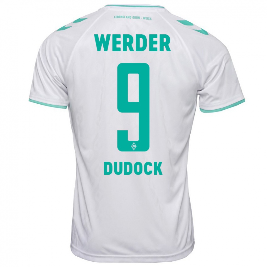 Heren Joshua Dudock #9 Wit Uitshirt Uittenue 2023/24 T-Shirt België