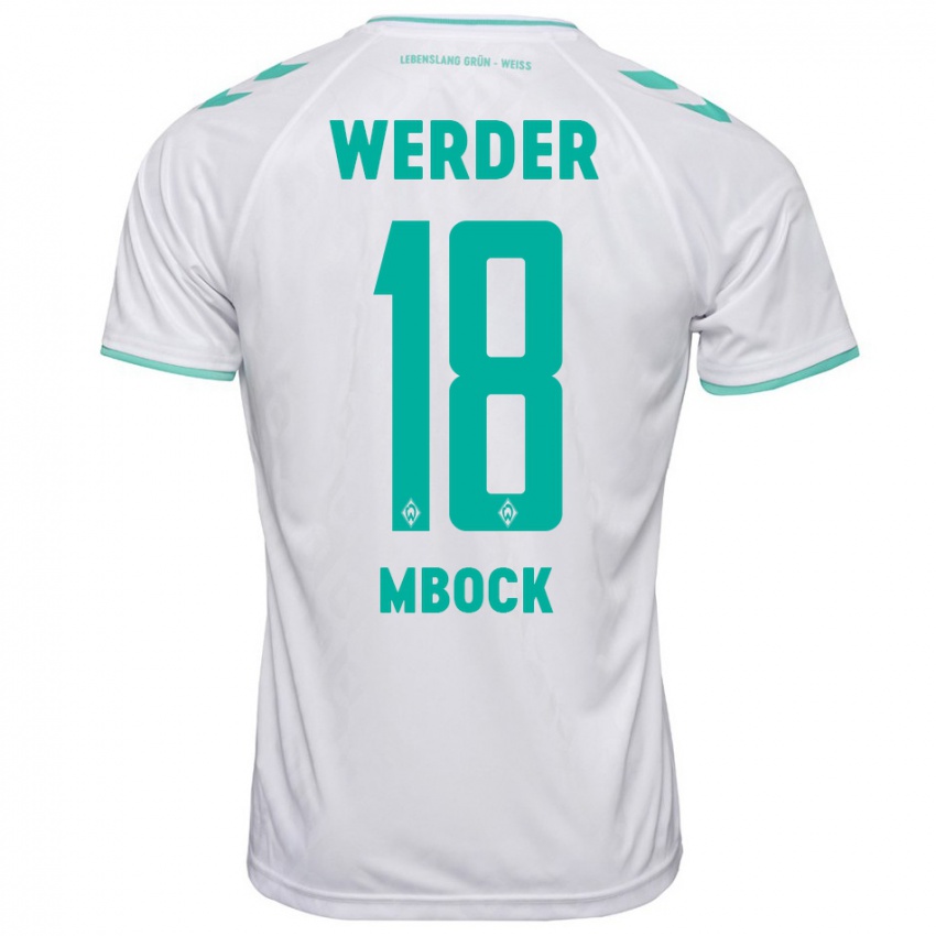 Heren Princewill Mbock #18 Wit Uitshirt Uittenue 2023/24 T-Shirt België