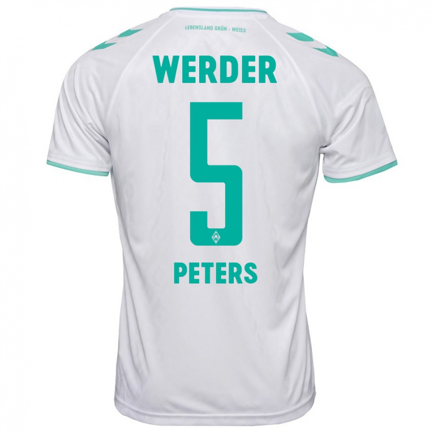 Heren Joshua Peters #5 Wit Uitshirt Uittenue 2023/24 T-Shirt België