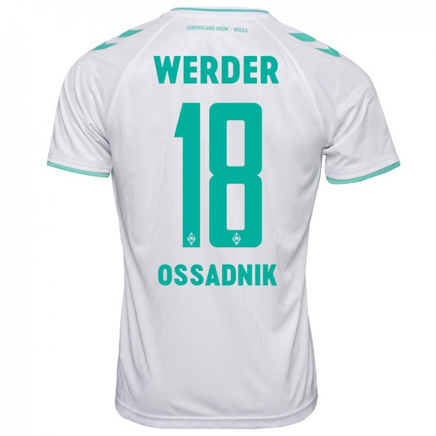 Heren Jannes Ossadnik #18 Wit Uitshirt Uittenue 2023/24 T-Shirt België