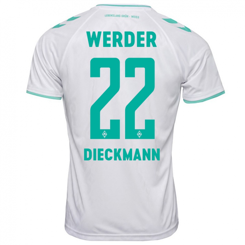 Heren Rieke Dieckmann #22 Wit Uitshirt Uittenue 2023/24 T-Shirt België