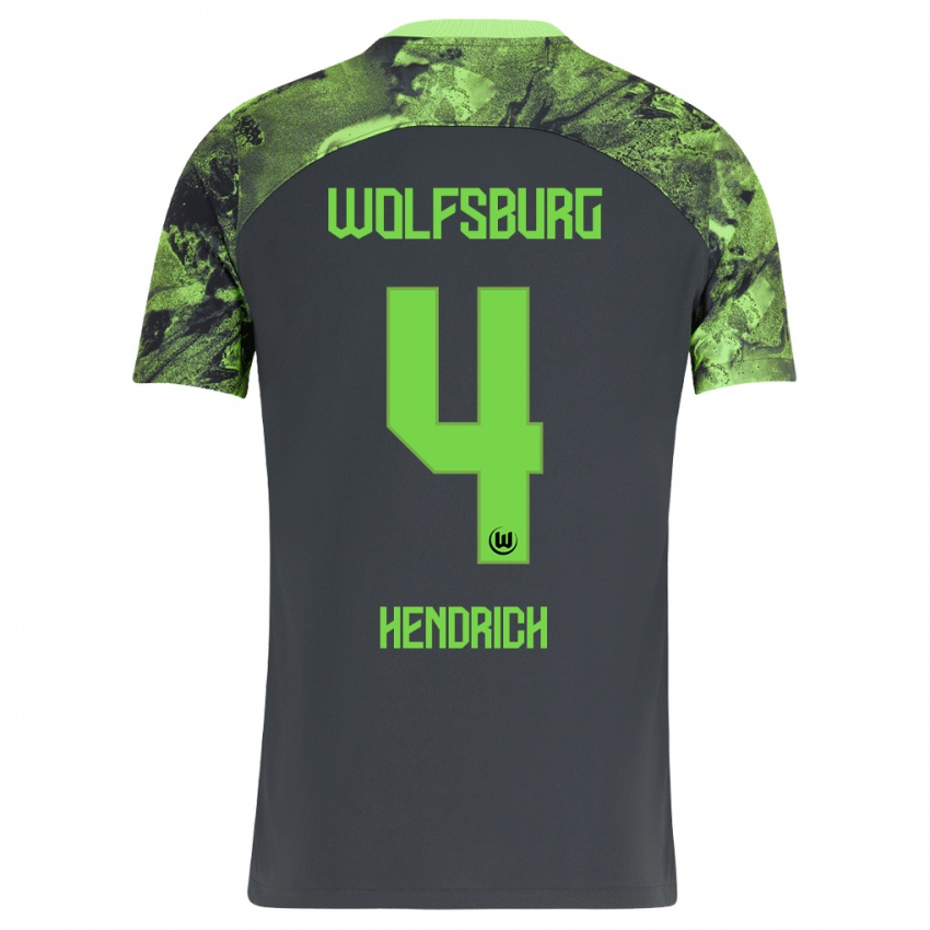 Herren Kathrin Hendrich #4 Dunkelgrau Auswärtstrikot Trikot 2023/24 T-Shirt Belgien